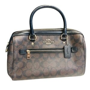 Coach Brown and Black Signature Satchel